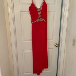 Paris Prom Red Rhinestone  Dress SZ 8